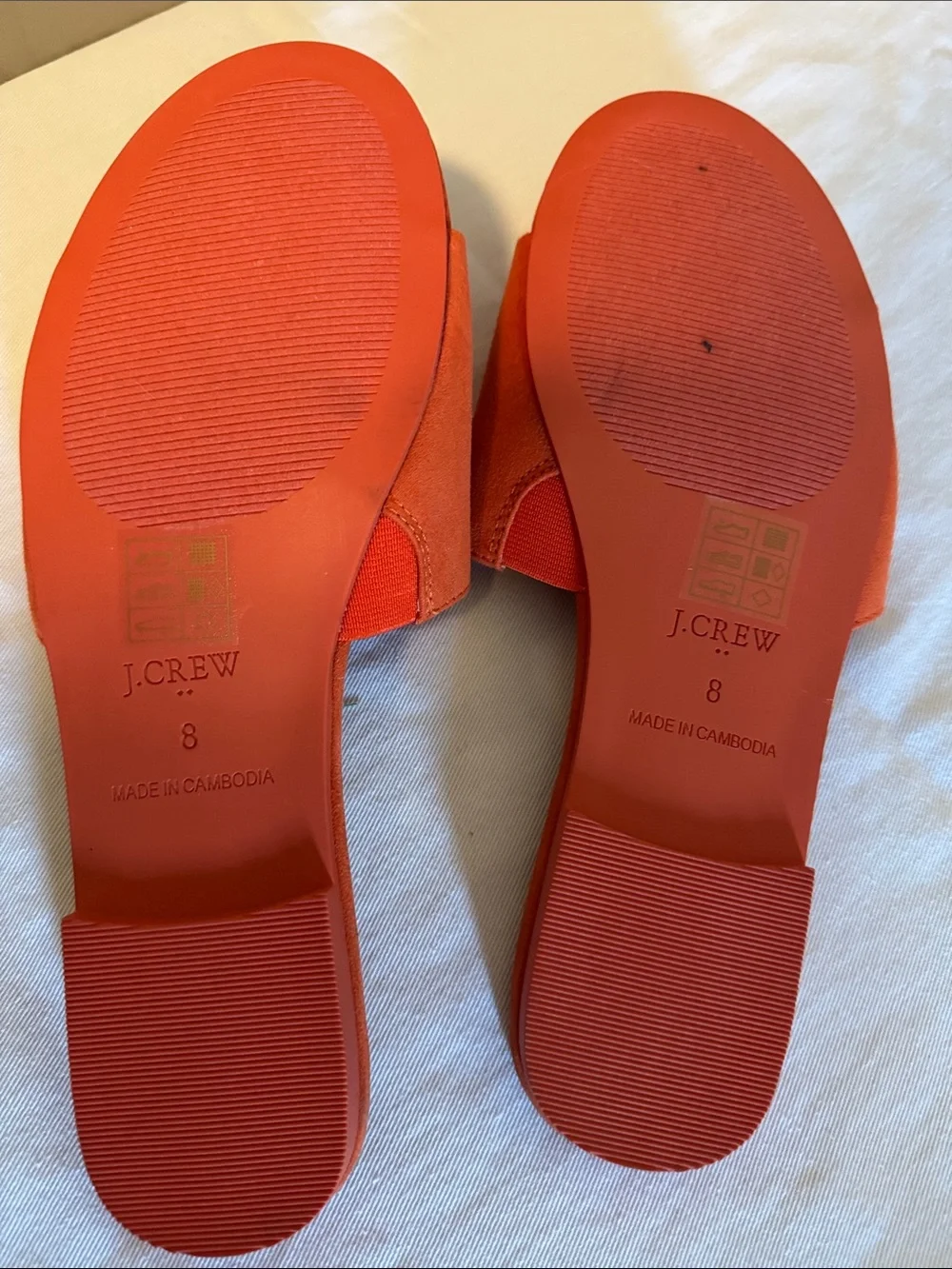 J. Crew orange suede flats